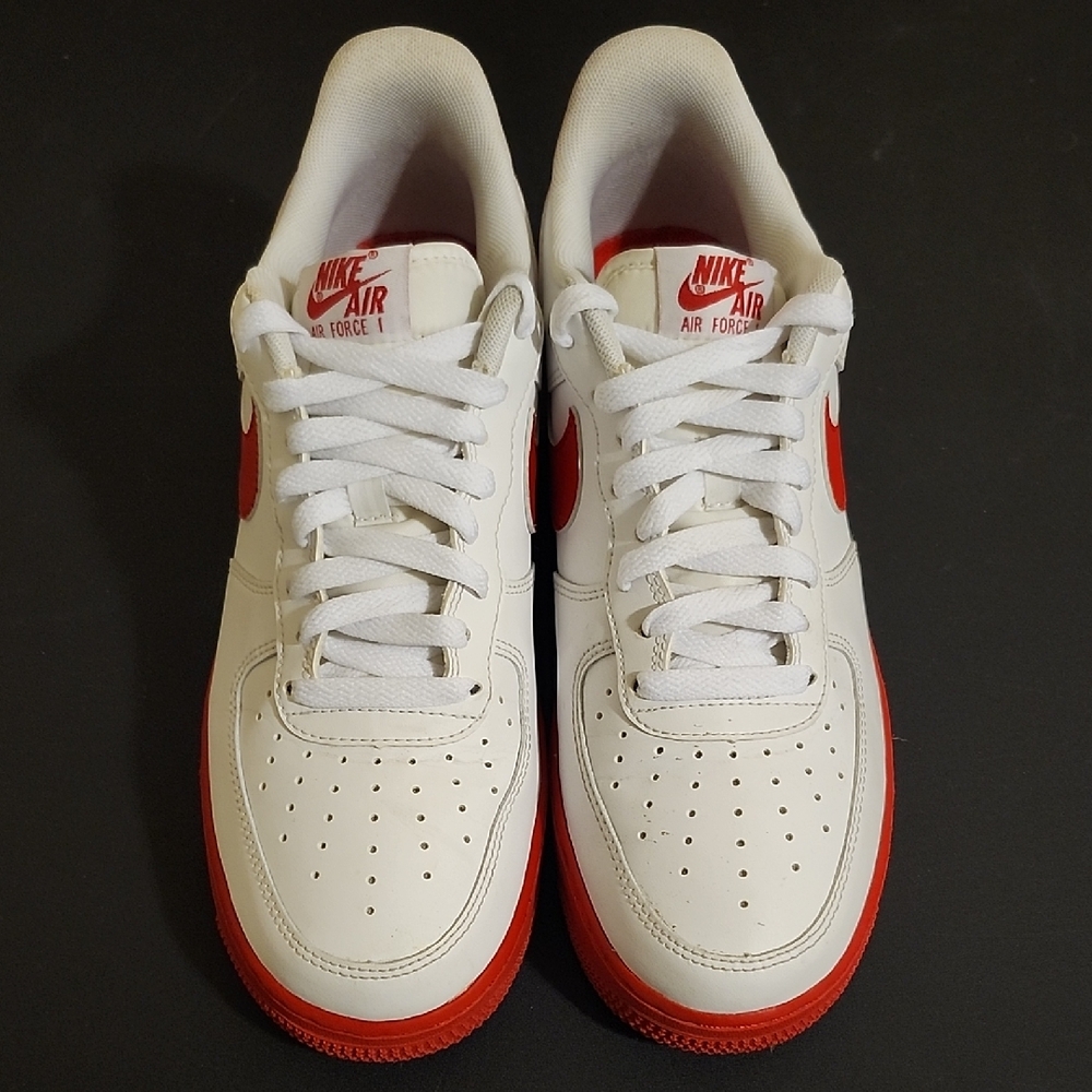 Authentic Nike White and Red Sneakers Air Force 1